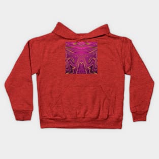 Abstract Symmetrical Pink Pattern With Glittering Golden Elements Kids Hoodie